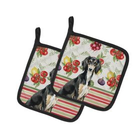 Black and Tan Saluki Vegetables Pair of Pot Holders Pair 7.5x7.5 Quilted Insulated Hot Pads Decorative Kitchen Gift Made in USA