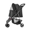 VEVOR Pet Stroller, 35 lbs Weight Capacity, Foldable Dog Stroller Cart, 3 Wheel Stroller with Mesh Windows and Cup Holders
