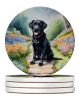 Labrador Retriever Spring Path Large Sandstone Coasters Pack of 4 Absorbent Round Coasters Decor Gifts for Men or Women, 4 in, Multicolor