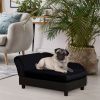 Luxury Dog Bed for Small Dogs, Hidden Storage, 3" Foam Cushion, Modern Pet Sofa, Black