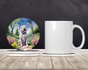 Pit Bull Terrier Spring Path Large Sandstone Coasters Pack of 4 Absorbent Round Coasters Decor Gifts for Men or Women, 4 in, Multicolor