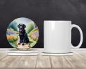 Labrador Retriever Spring Path Large Sandstone Coasters Pack of 4 Absorbent Round Coasters Decor Gifts for Men or Women, 4 in, Multicolor