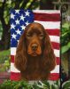 Chocolate Cocker Spaniel American Flag Garden Flag Mailbox Decorative Yard Banner Outside Patio Artwork for Flower Beds, Garden Size, Multicolor