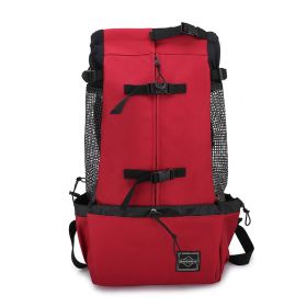 Pet Dog Carrier Bag Carrier For Dogs Backpack Out Double Shoulder Portable Travel Backpack Outdoor Dog Carrier Bag Travel (Option: Red-XL)