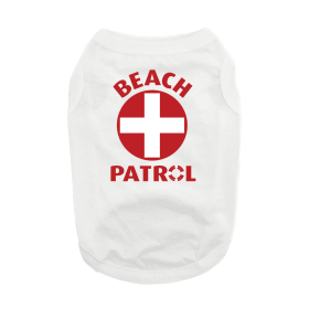 Beach Patrol Dog Shirt (Color: White, size: X-Small)