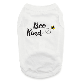 Bee Kind Dog Shirt (Color: White, size: X-Small)